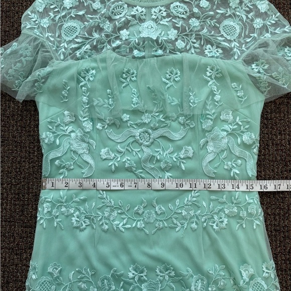 Mac Duggal Size 8 Mint Green A35147 Embroidered Midi A-Line Cocktail Dress New - Picture 12 of 12